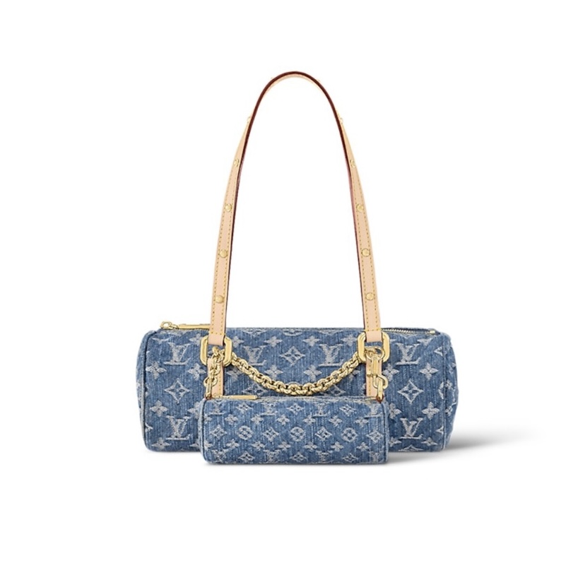 LV PAPILLON Denim Handbag