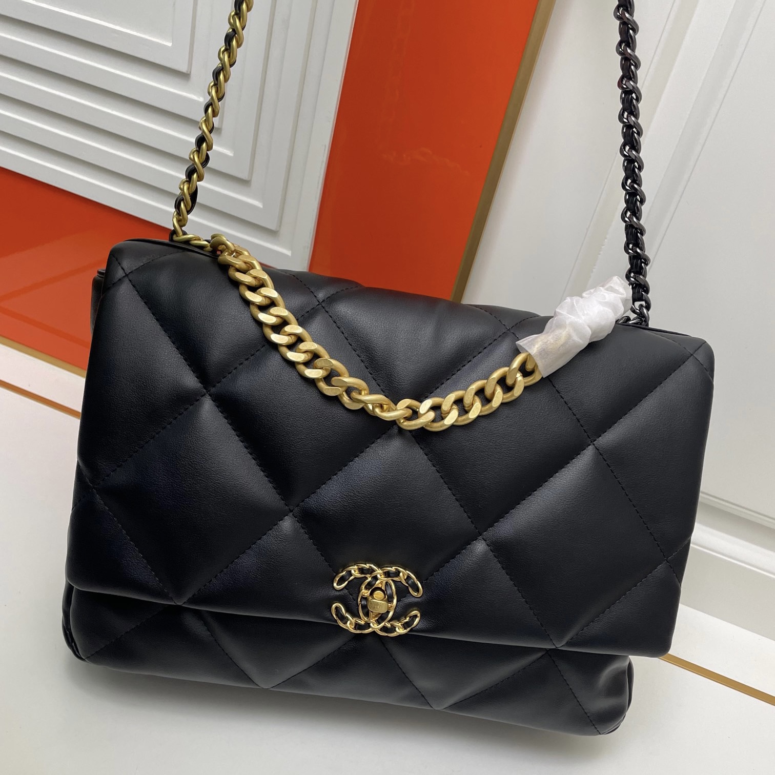 Chanel 19bag   Gold Buckle Shoulder Crossbody Bag