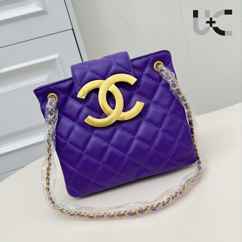 Chanel  Vintage Logo Quilted   Shoulder Bag