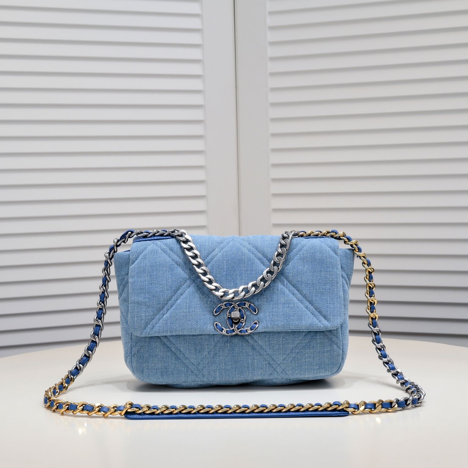 Chanel 19Bag Denim Canvas Handle Crossbody Bag