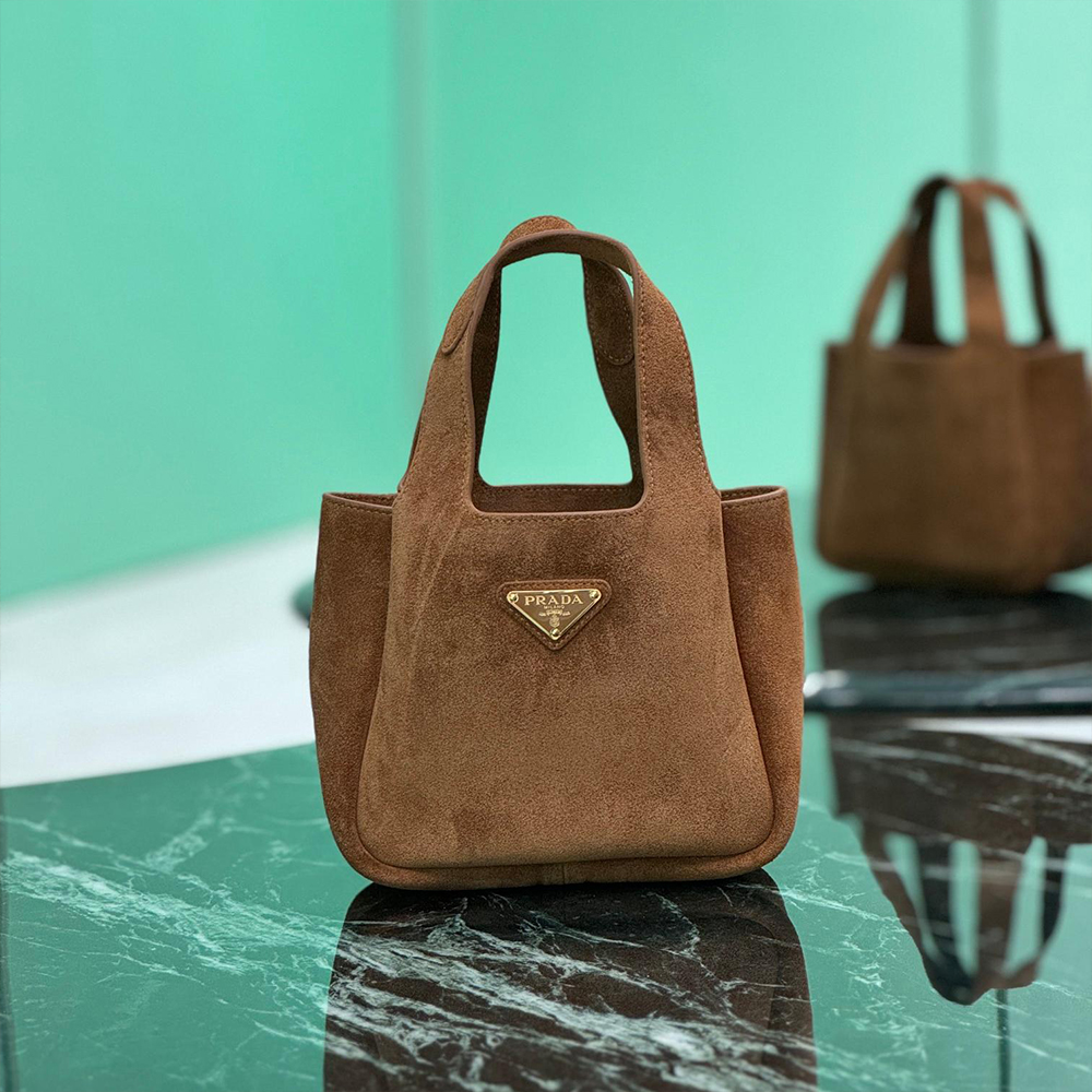 Prada mini suede tote bag 10A quality 1BA349