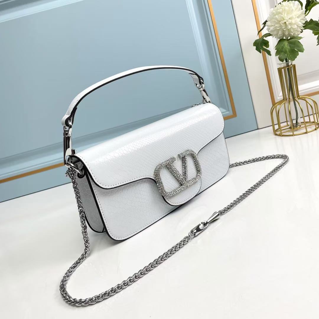 VALENTINO GARAVANI LOCÒ CALFSKIN SHOULDER BAG