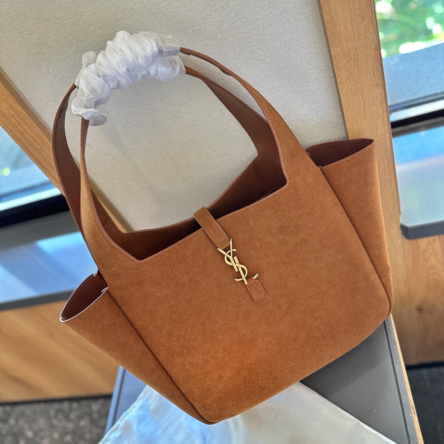 Saint Laurent YSl Le 5 A 7 Bea suede tote bag