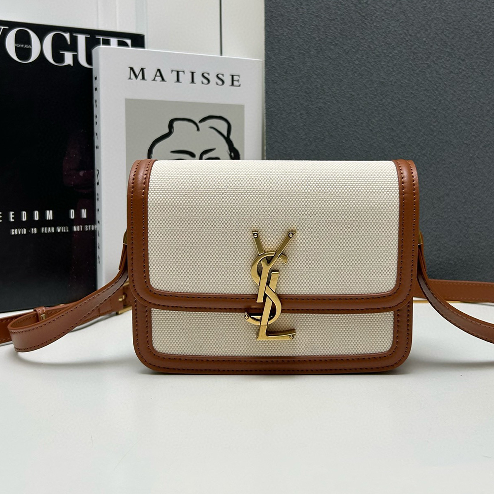 Saint Laurent YSL Solferino Canvas Box Bag