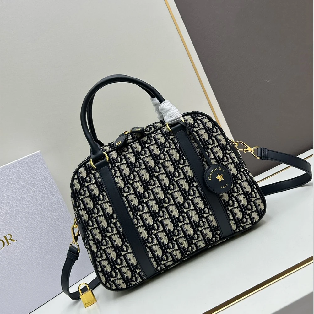 Dior Canvas Bowling Handbag