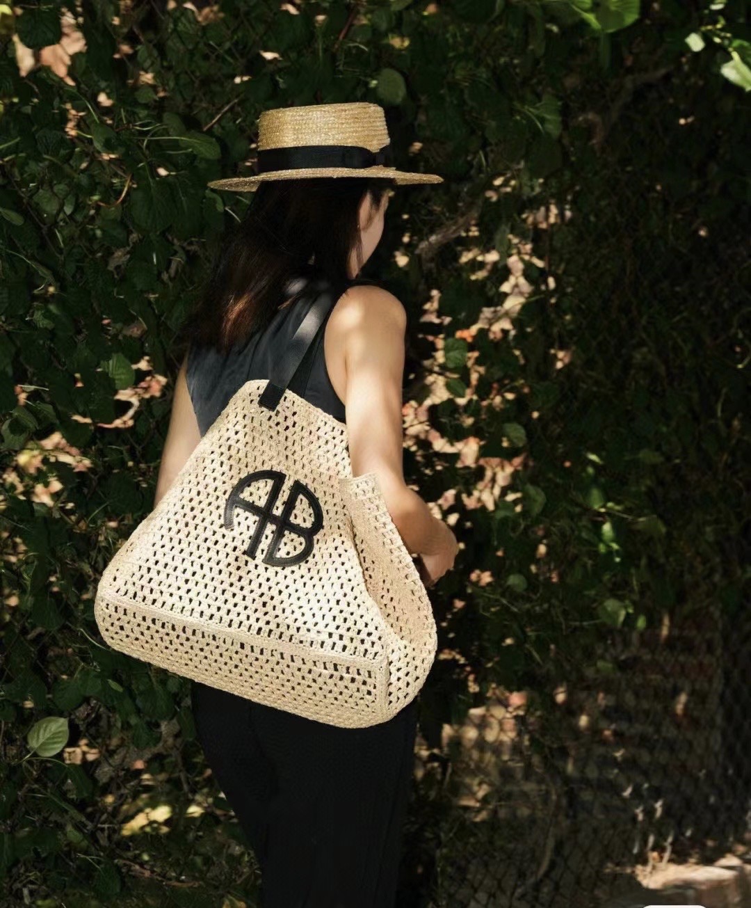 Anine Bing Straw Tote Bag