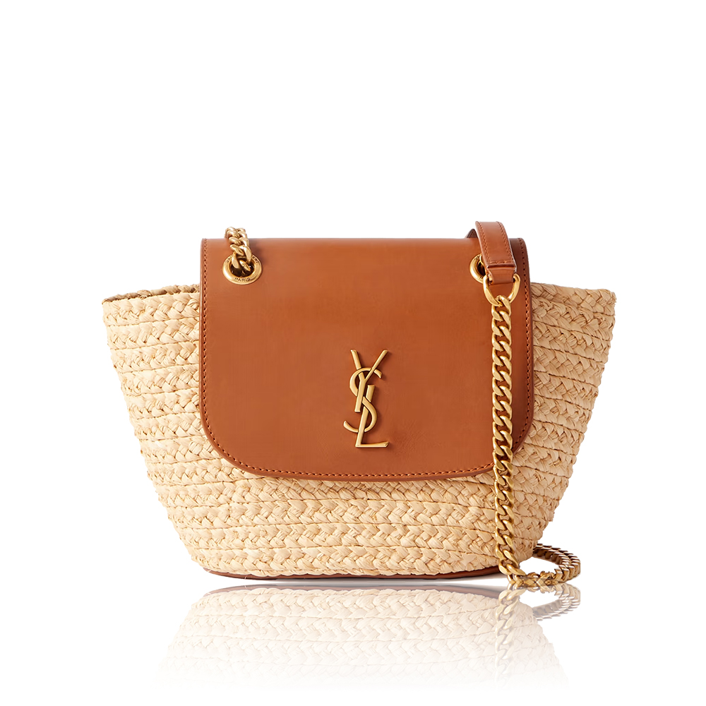 YSL Saint Laurent Small 23CM Manon Beige Raffia Tan