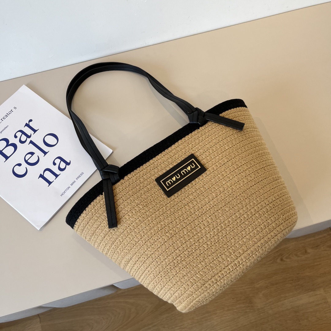 Miu Miu Beach Straw Tote Bag