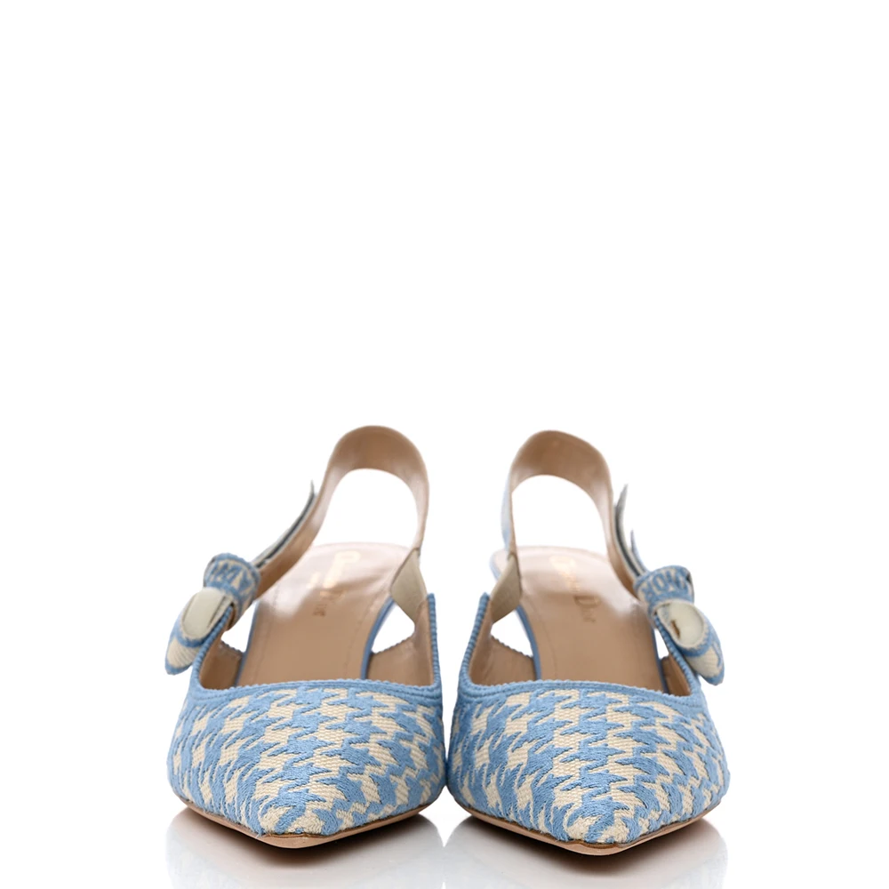 Dior Cotton Houndstooth J'Adior Slingback Heels