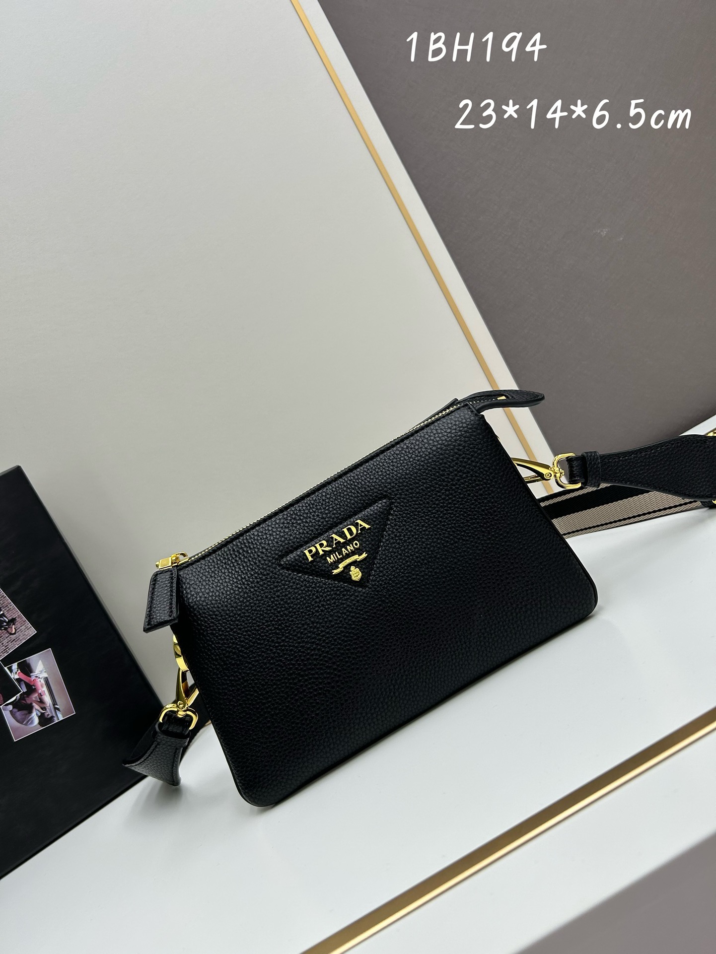 Prada black leather tote Bag