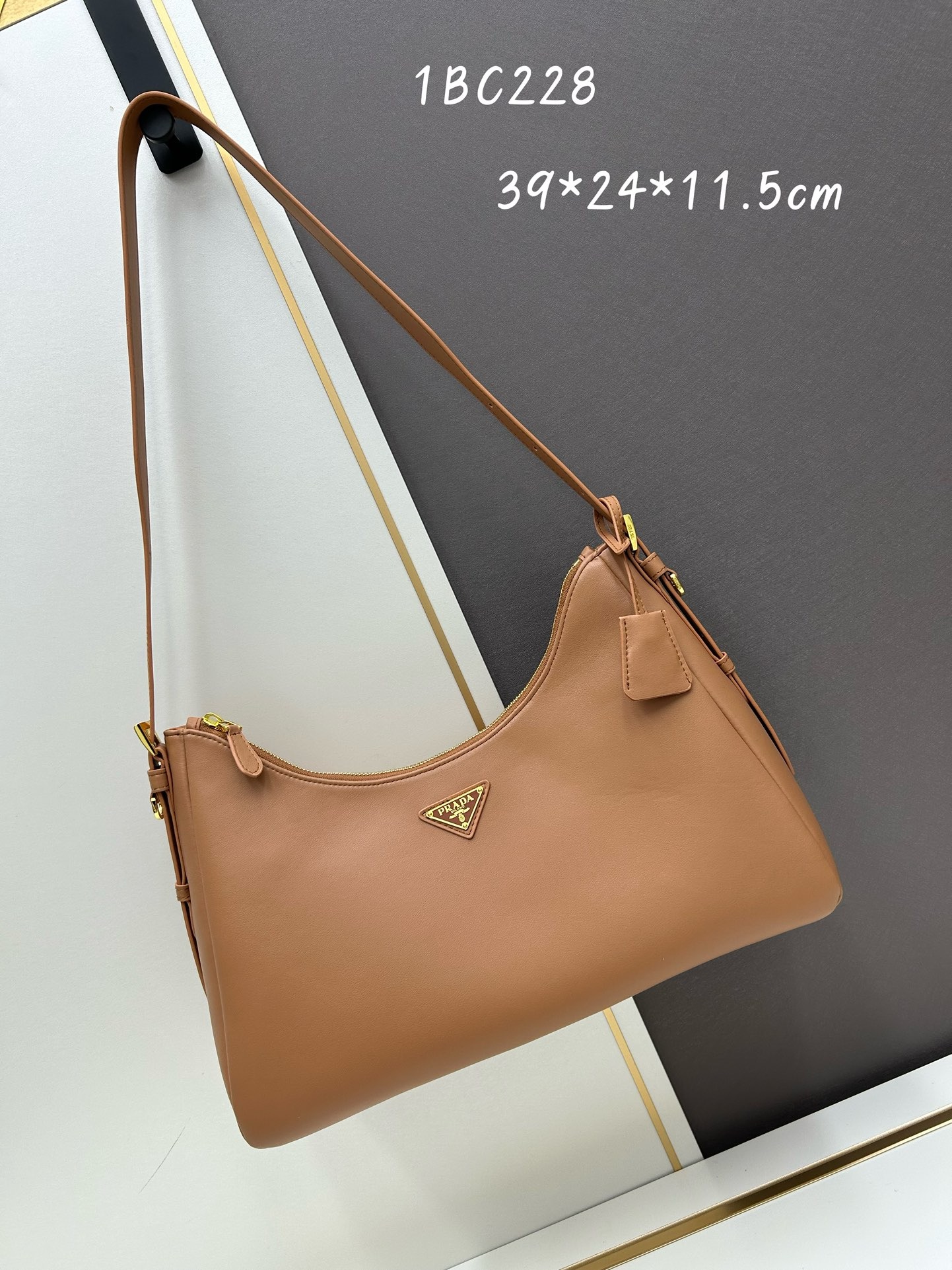 PRADA hobo classic simple triangle logo shoulder bag