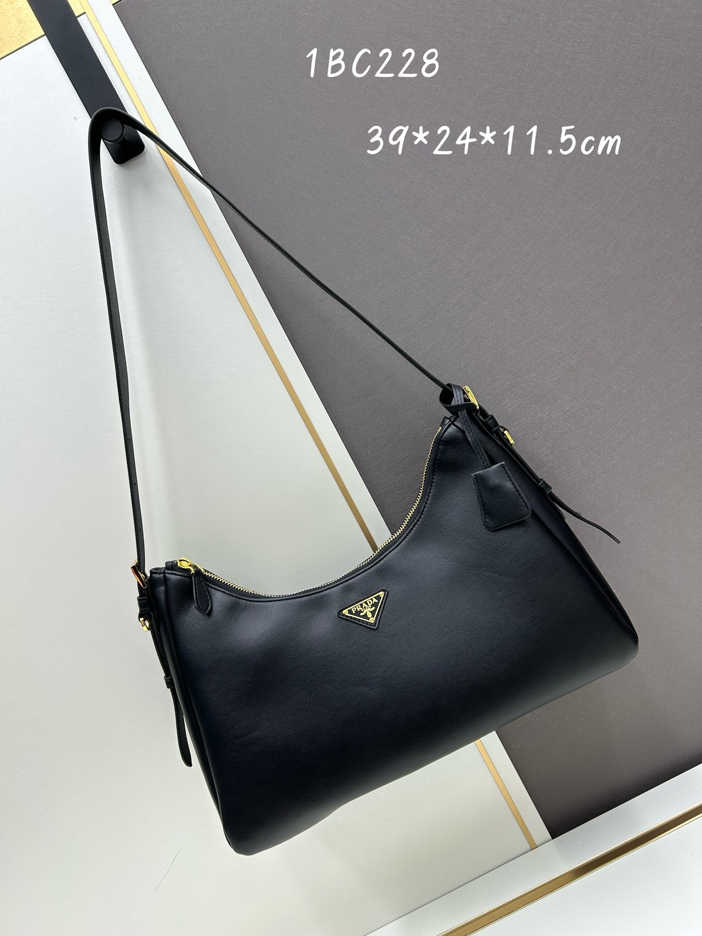 PRADA hobo classic simple triangle logo shoulder bag