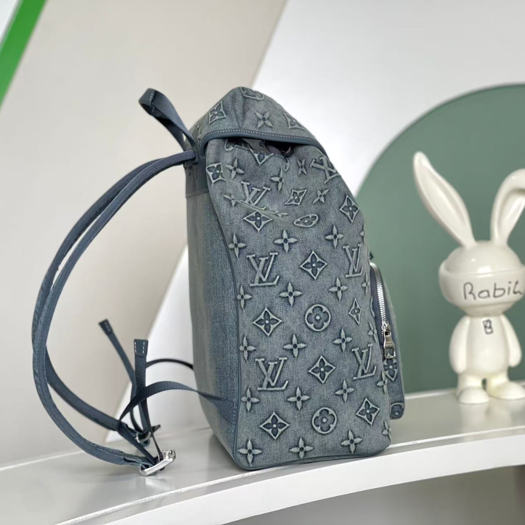 LV Montsouris Monogram Denim Backpack Mirror Version 10A