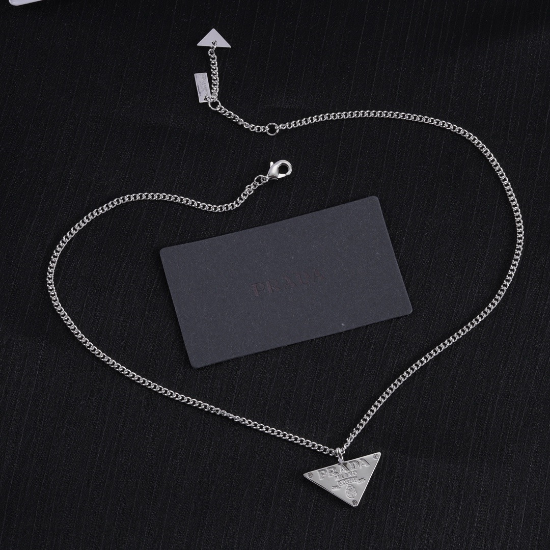 Prada triangle necklace
