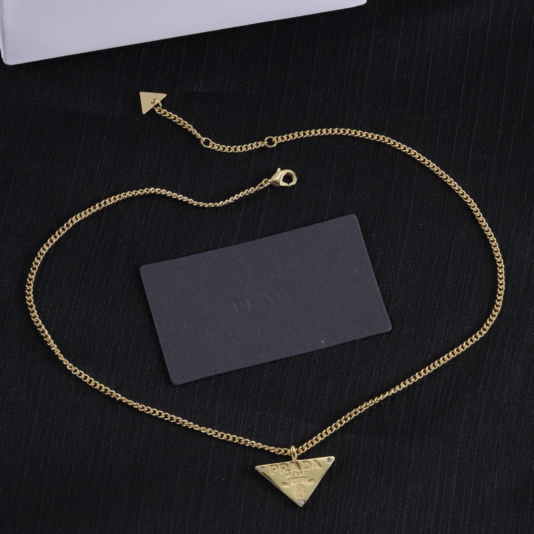 Prada triangle necklace