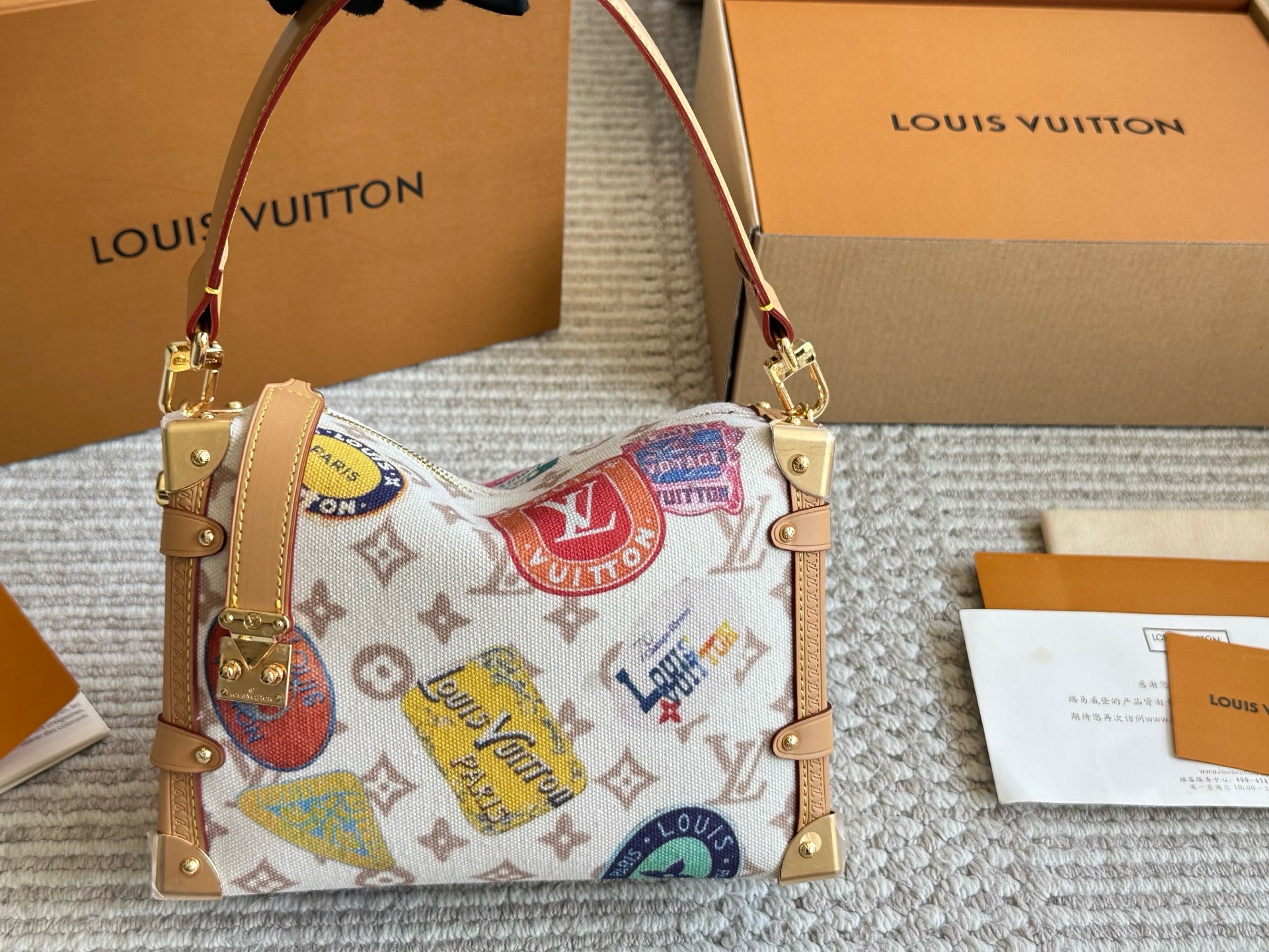 LV Lettering Canvas Tote Bag