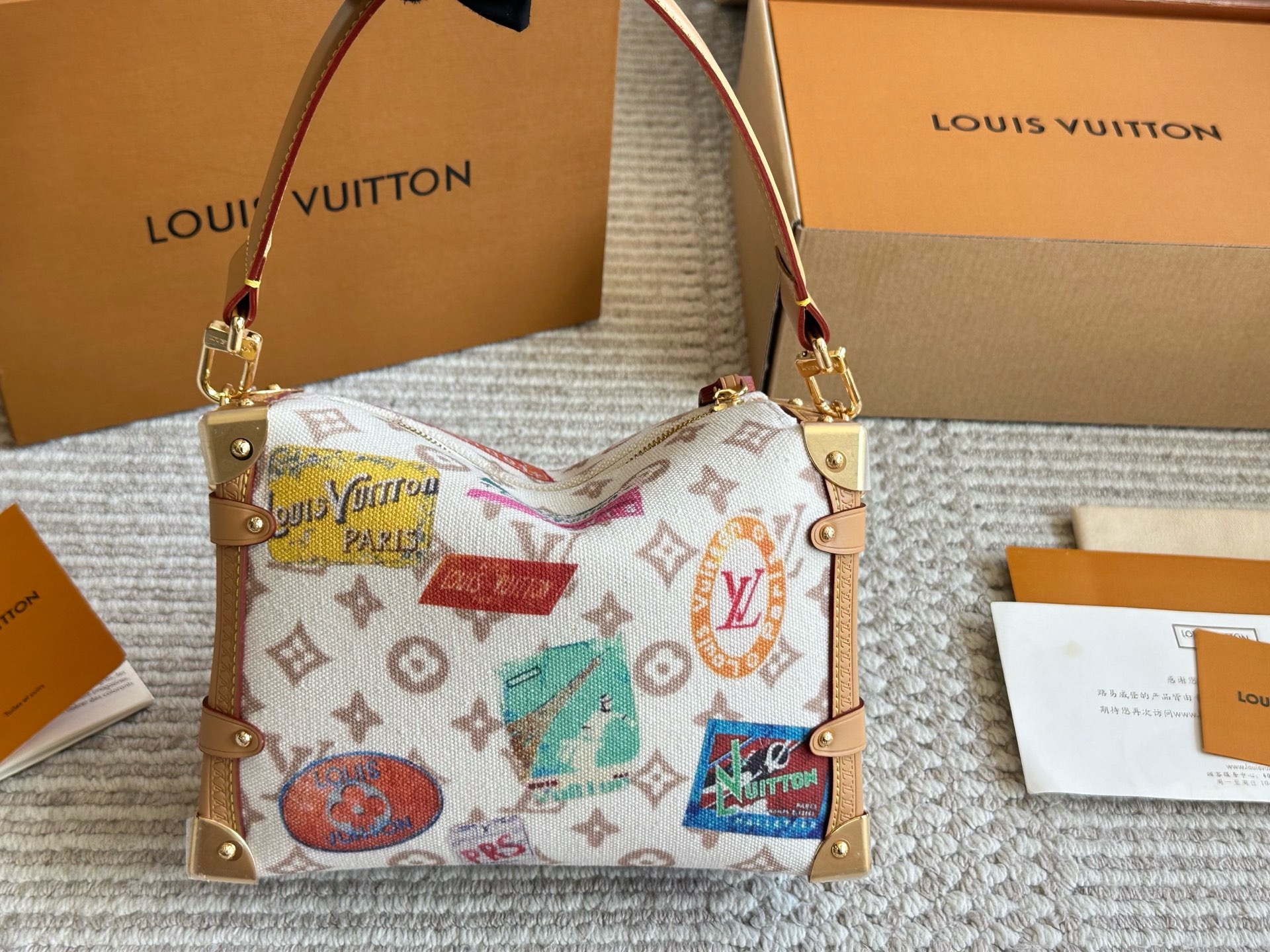 LV Lettering Canvas Tote Bag