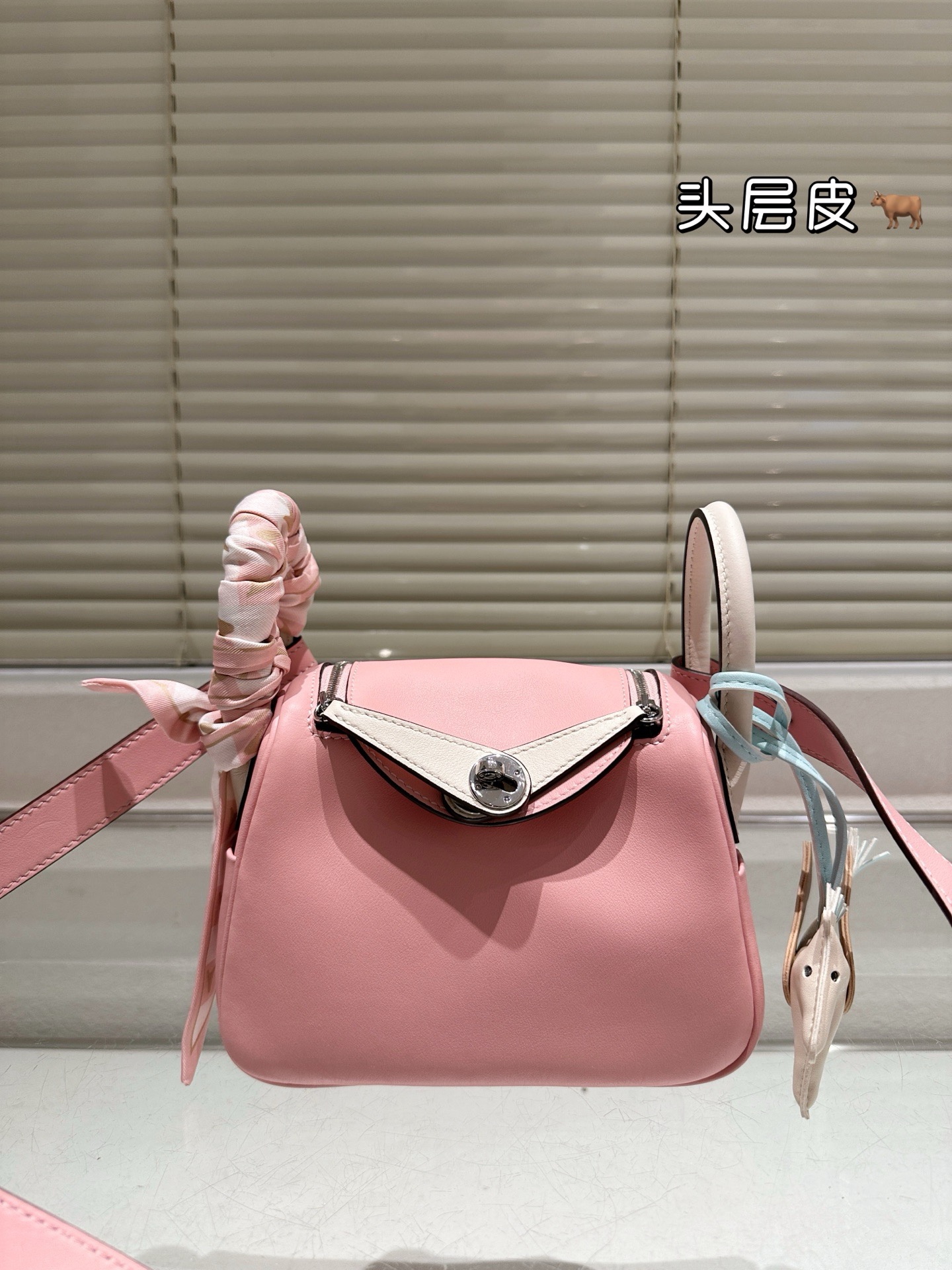 Hermes mini Lindy colorblocked silver buckle bag