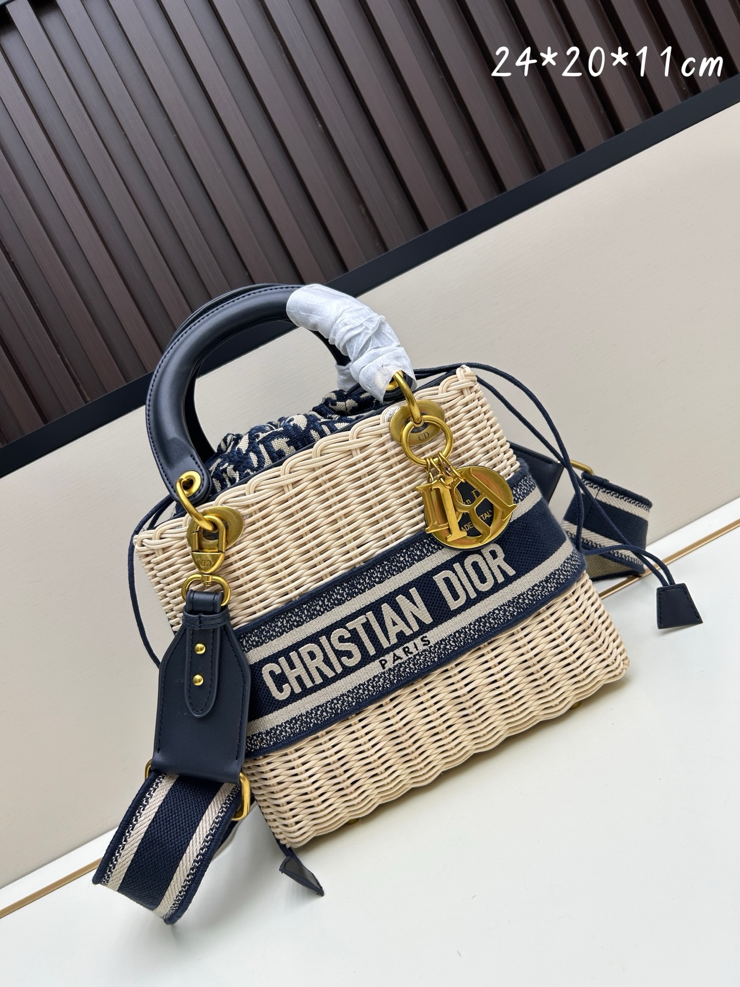 Dior Wicker Oblique Medium Lady Dior Bag