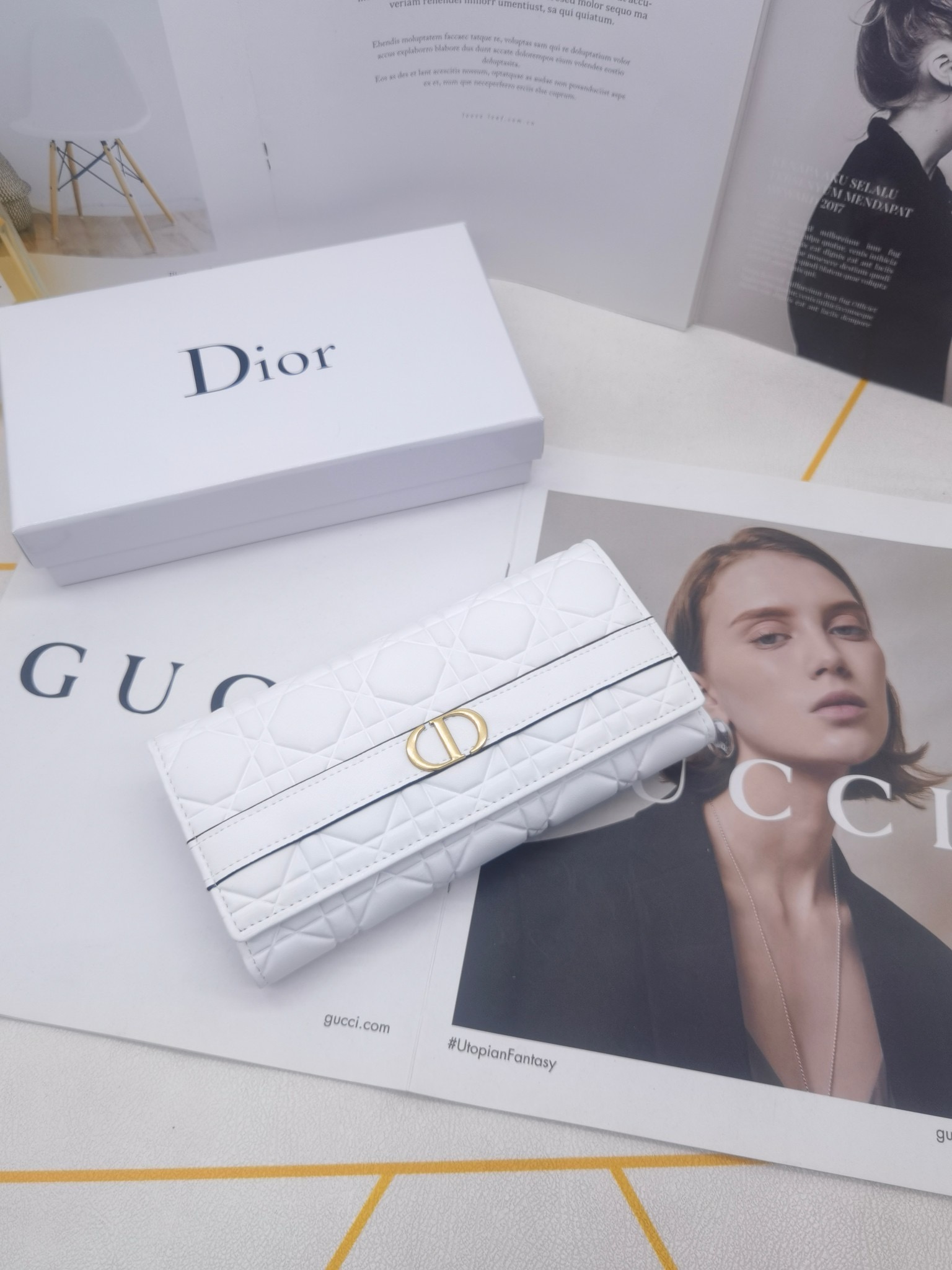 Dior Quilted Leather Long Wallet