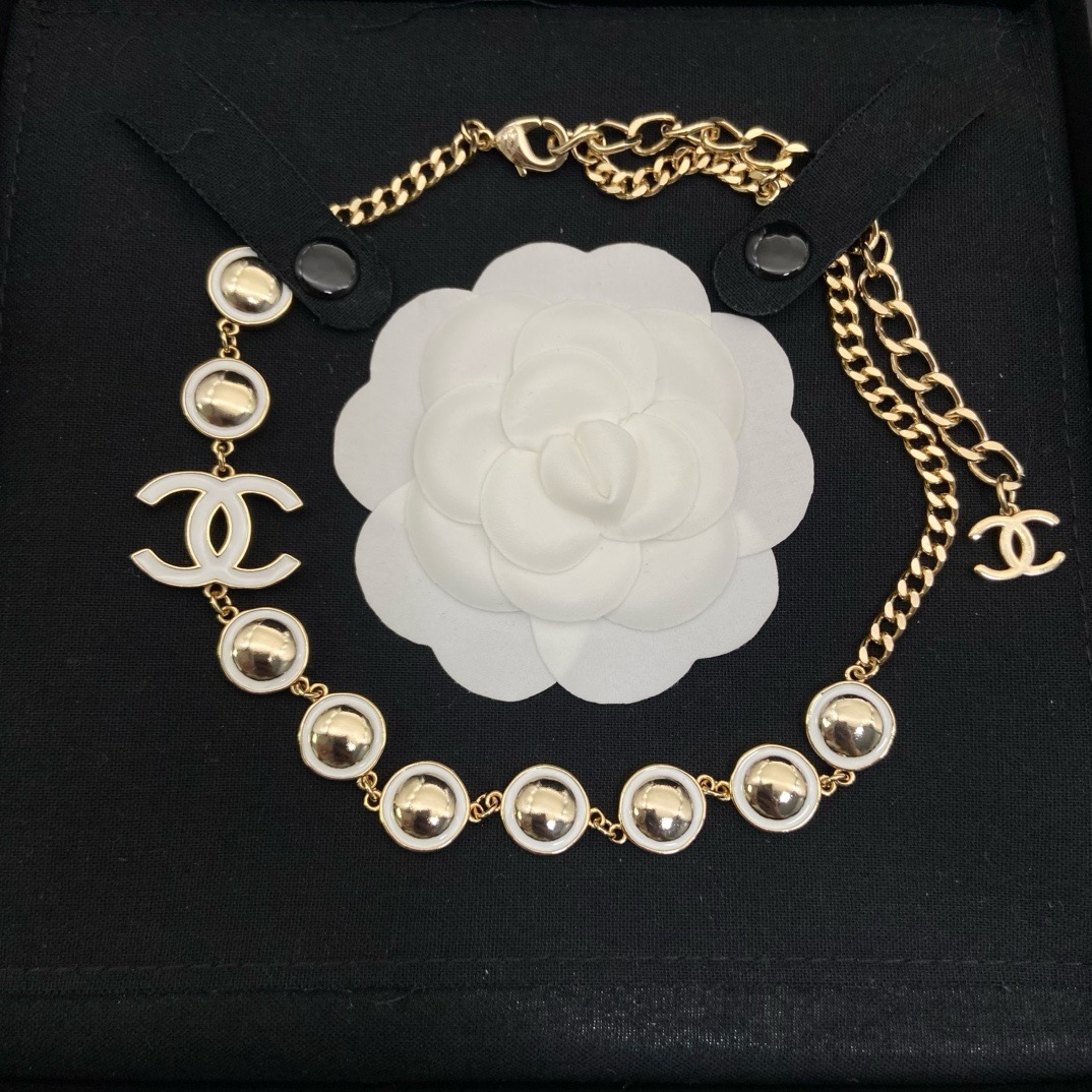 Chanel Double C Enamel Necklace
