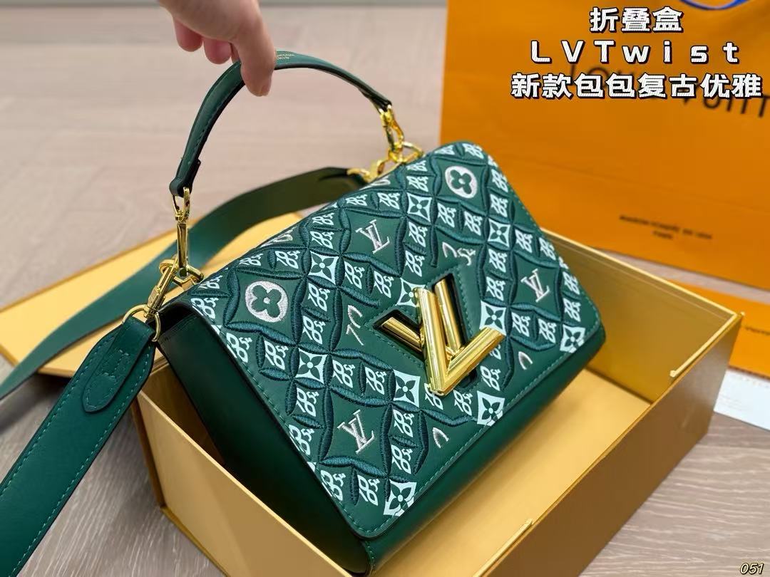 LV Calfskin Since 1854 Embroidered Twist MM