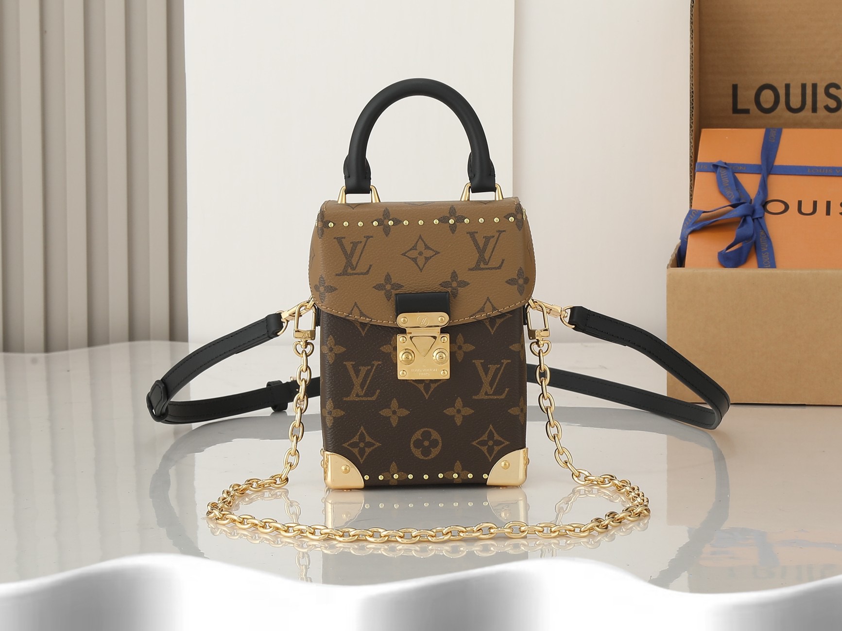 LV Reverse Monogram Camera Box Bag
