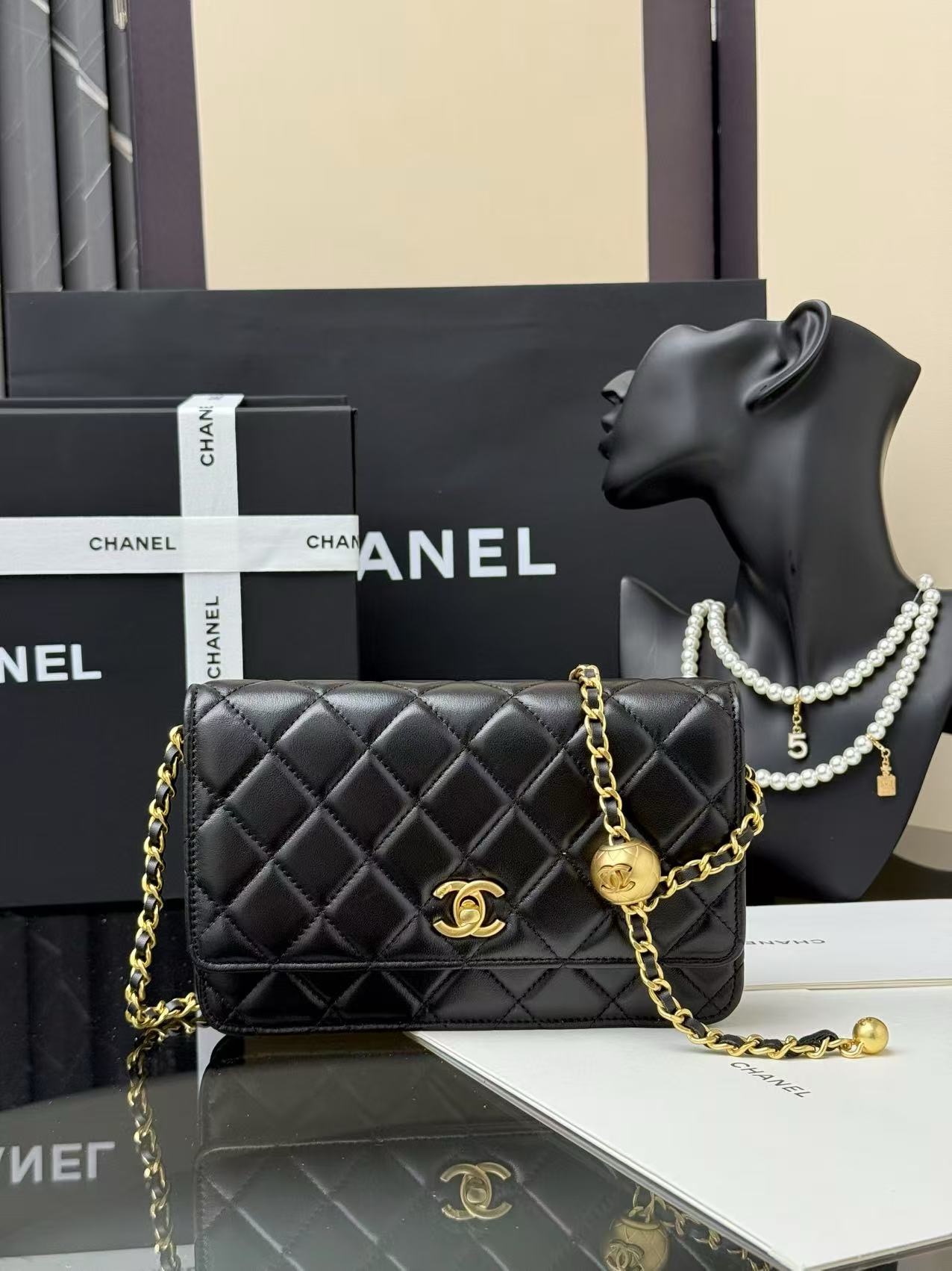 Chanel Pearl Embossed Chain Bag