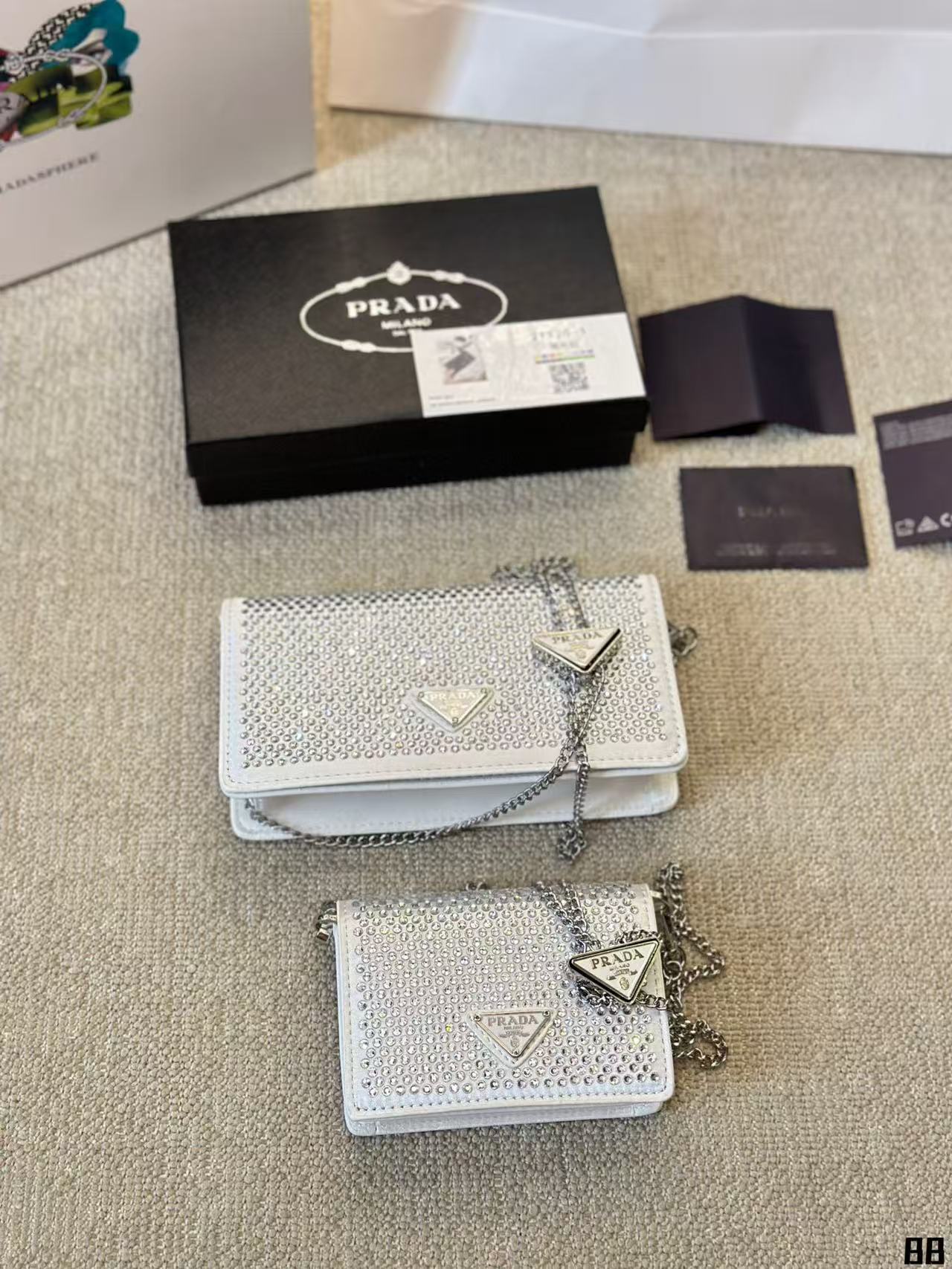 Prada crystal flap bag