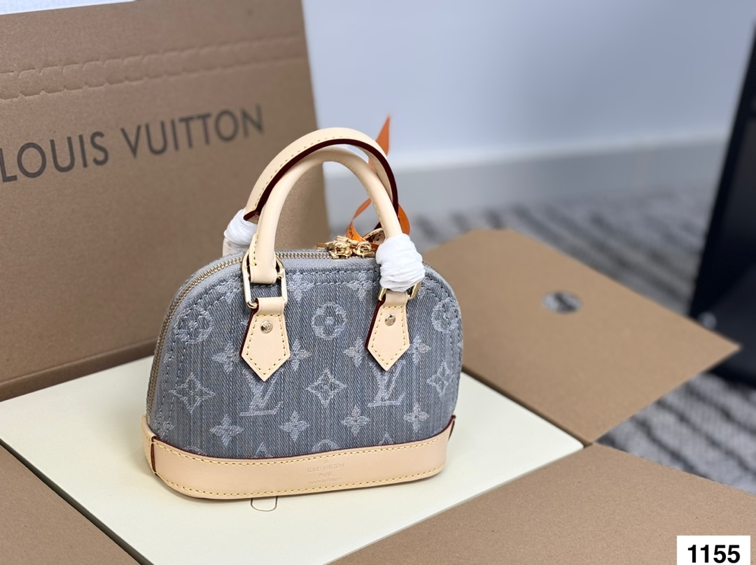 Lv Denim Shell Bag