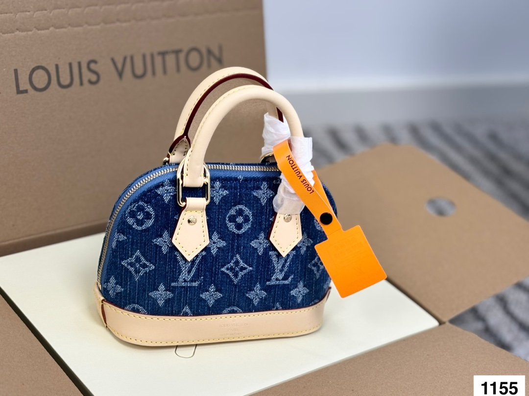 Lv Denim Shell Bag