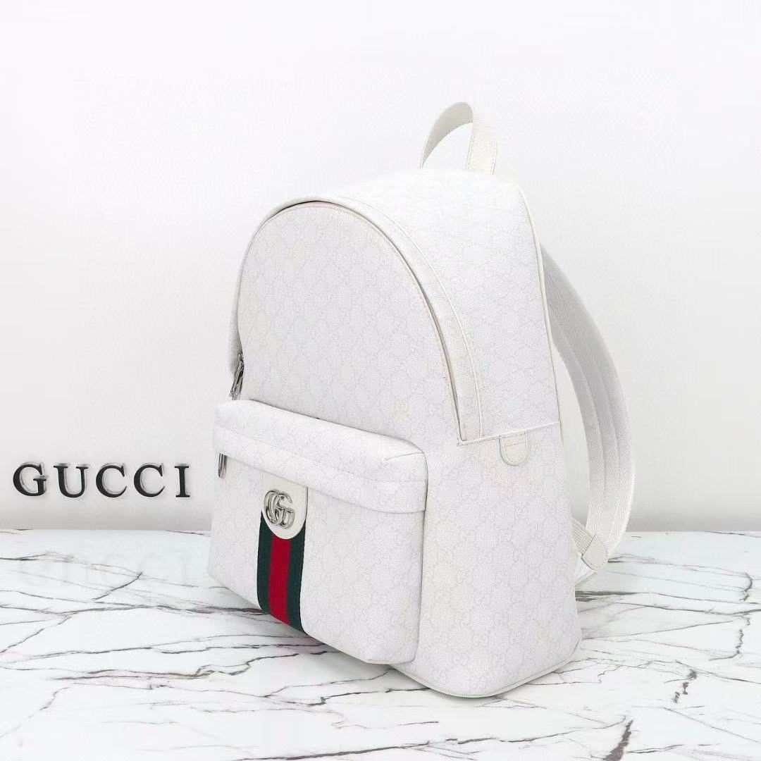 Gucci Ophidia Medium Backpack in white GG Supreme