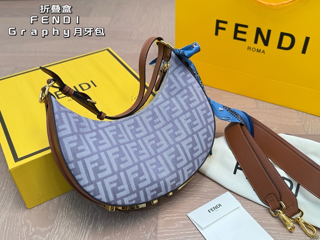 Fendi Graphy Crescent Bag