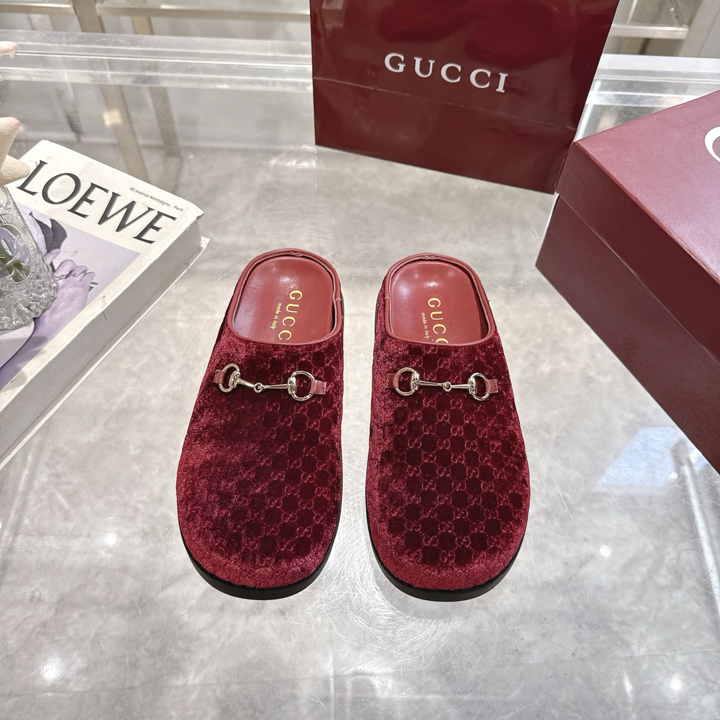 Gucci Horsebit Cotton Slippers