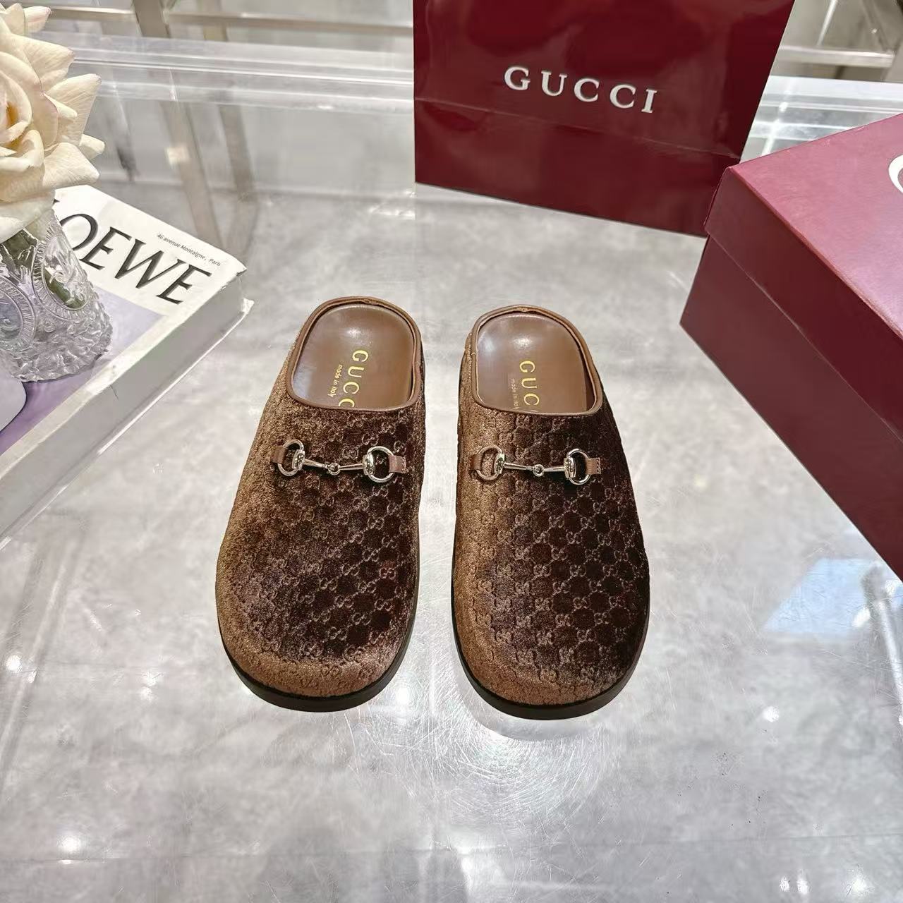 Gucci Horsebit Cotton Slippers