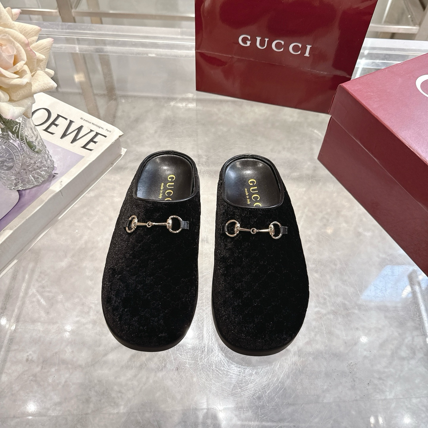 Gucci Horsebit Cotton Slippers