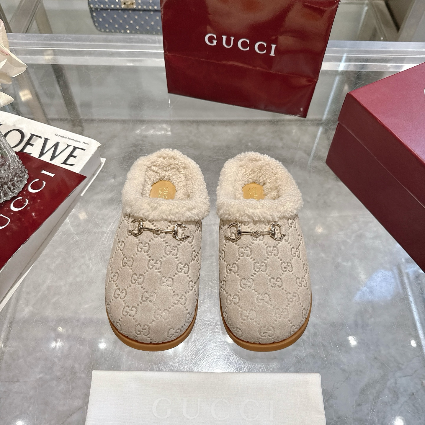 Gucci Horsebit Cotton Slippers