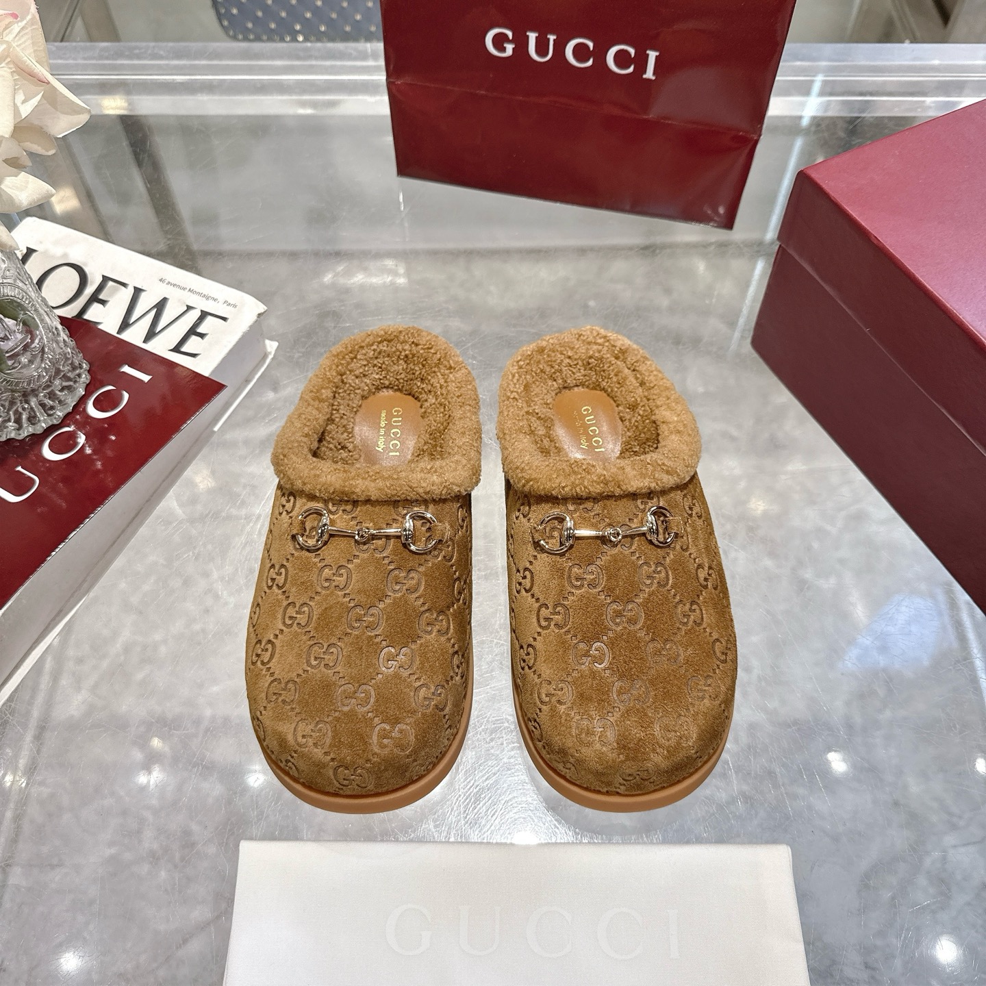 Gucci Horsebit Cotton Slippers