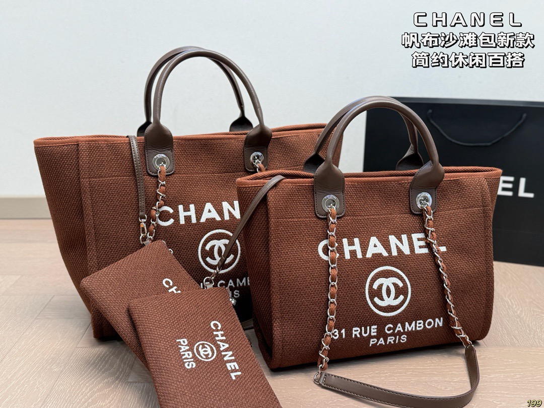 Chanel Canvas Beach Bag