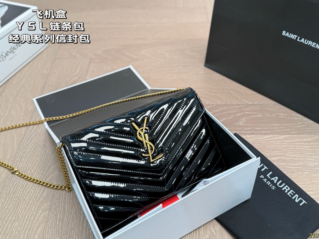 YSL Varnish V-Flap Shoulder Bag