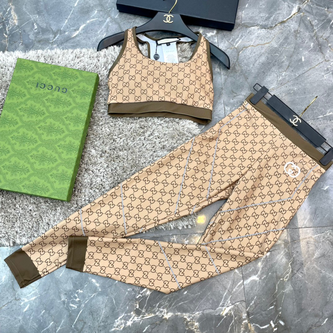 Gucci Brown GG Jacquard Leggings