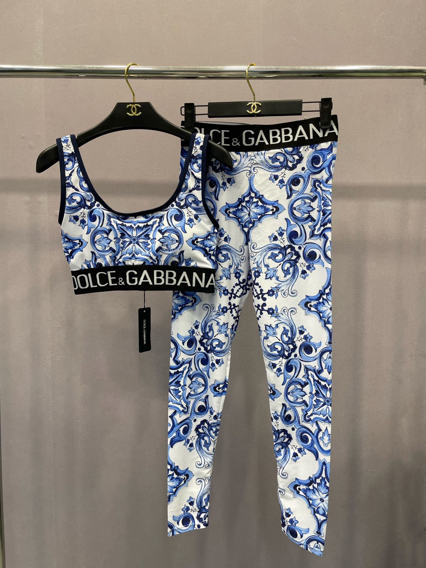 Dolce & Gabbana Majolica-print Jersey Leggings