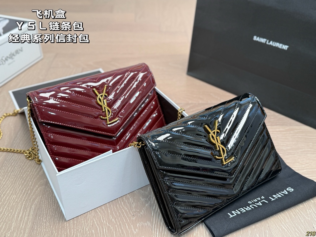 YSL Varnish V-Flap Shoulder Bag