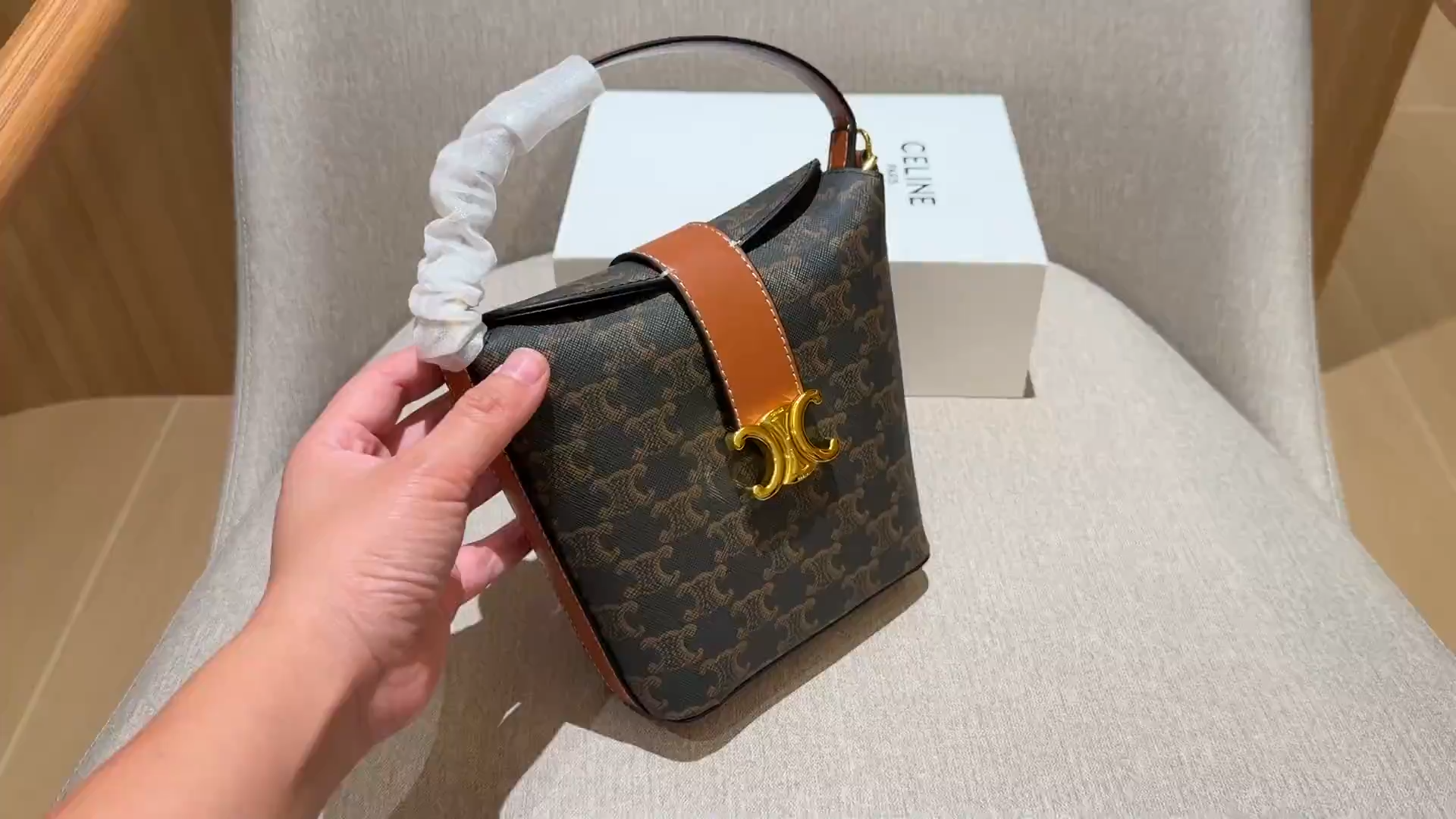 Celine Triomphe Small Bucket Bag