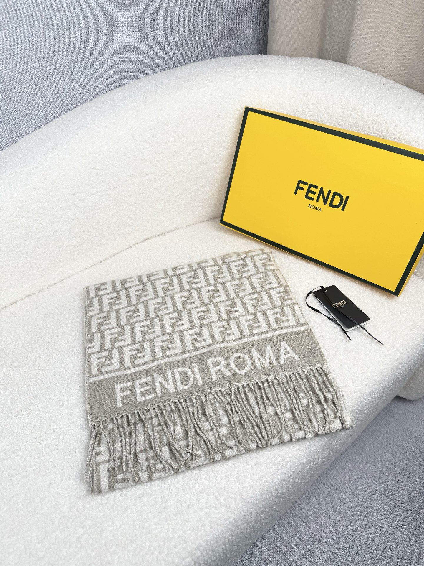 Fendi Wool Jacquard Unisex Scarf