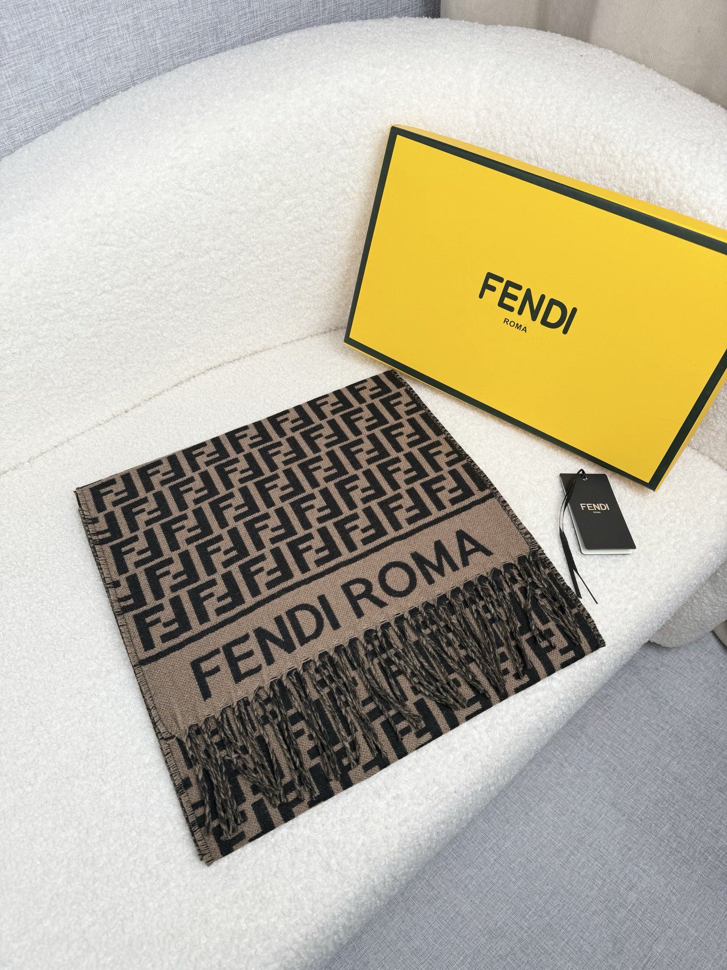 Fendi Wool Jacquard Unisex Scarf