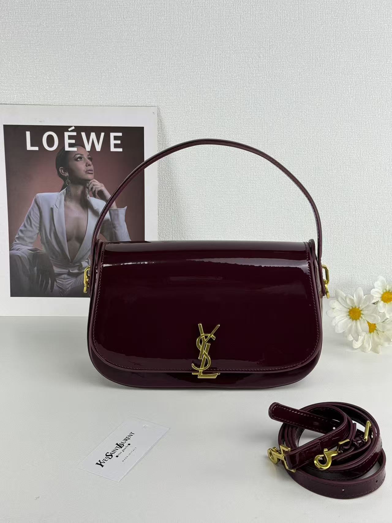 Saint Laurent YSL Top-Handle Bag in Patent Leather