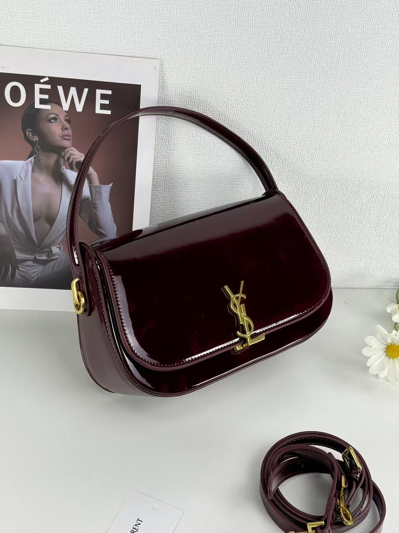 Saint Laurent YSL Top-Handle Bag in Patent Leather