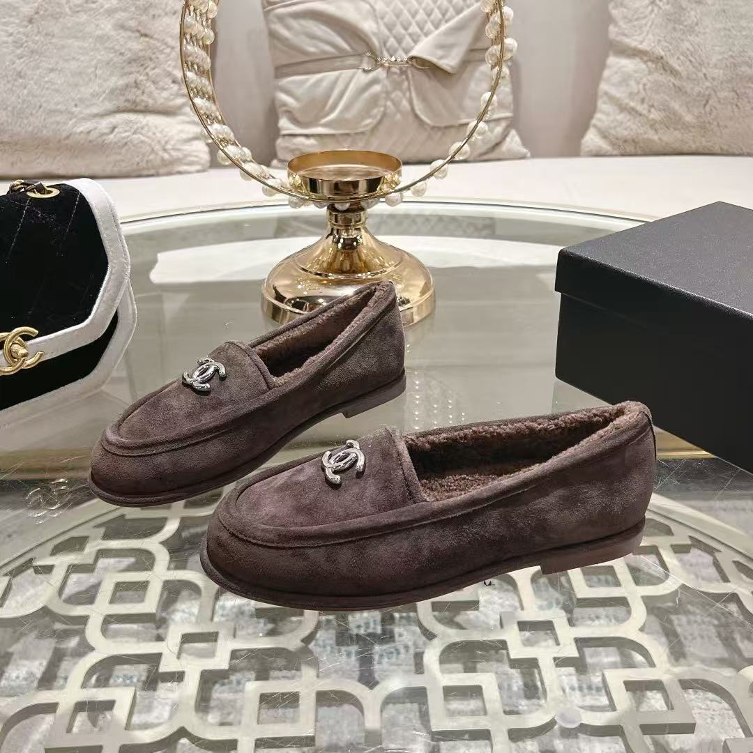 Chanel Loafers in Brown Suede