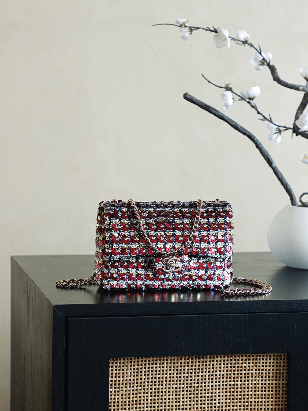 Chanel Fringe Sequined Evening Clutch